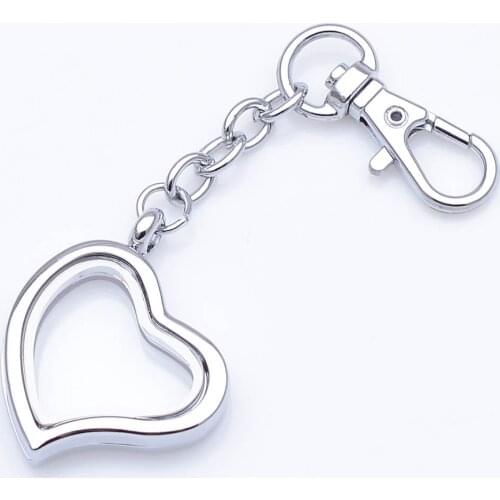 10PCS/LOT,30mm heart plain floating key chains FN0020