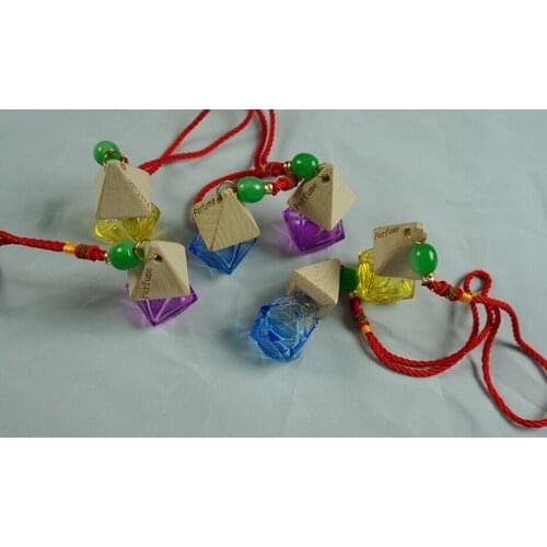 100pcs 6ML Colorful Diamond Hanging Car Perfume Bottles In Refillable Car Accessories Bottle Empty Bottle