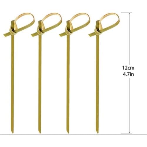 5pack/lot 100pcs/pack Bamboo Wood Flower Knot Picks, Skewers, 4.5 Inches, Perfect for Cocktails and Appetizers