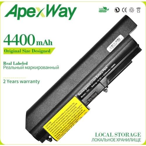 Apexway 4400 mAh 6 cells laptop battery for lenovo ThinkPad R61 T61 T61p Series 42T5264 ASM 42T5226 R400 T400 42T5262 42T4548