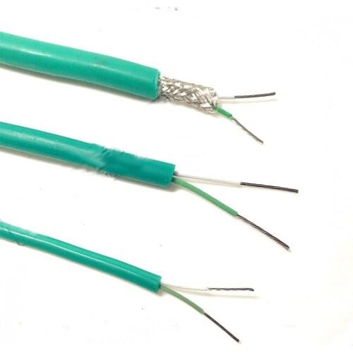 Free shipping 10M K Type soft Silicone temperature measurement line Green Soft thermocouple wire Soft silicone cable