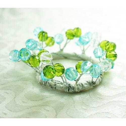 Beaded crystal flower napkin ring, wedding decoration napkin holder