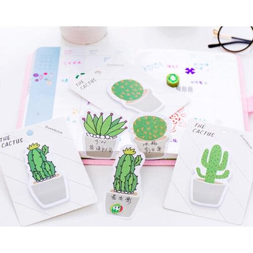 Cactus memo pad plant paper sticker stationery office supplies notes bookmark label notepad novelty sticky notes