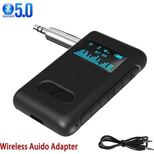 Bluetooth Receiver Wireless Auido Adapter Transmitter Receiver LCD Screen 3.5mm AUX Stereo Music Mic For Speaker Car Transmitter