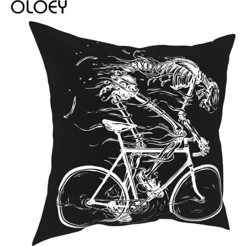 Skeleton Skull Cycle Throw Pillow Cover Throw Pillow Casual Pillowcover Home Decor