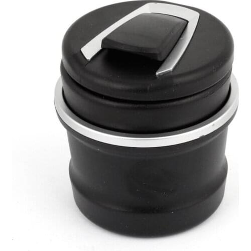 Black plastic car ashtray with blue LED light