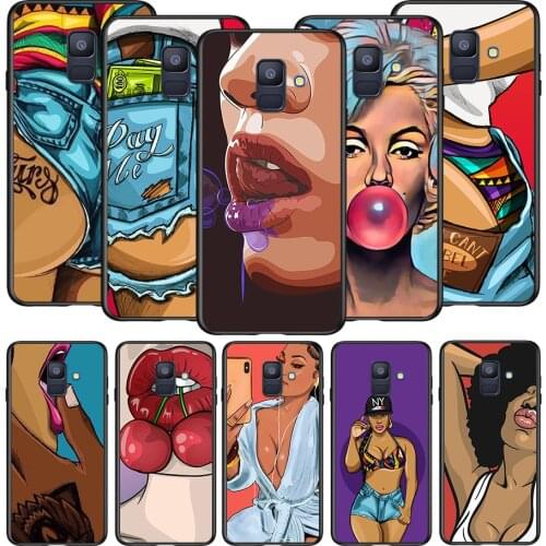 Sexy big girl art For Samsung Galaxy A8 A9 A7 A750 A6 A5 A3 A6S A8S Star Plus 2016 2017 2018 Black Soft Phone Case