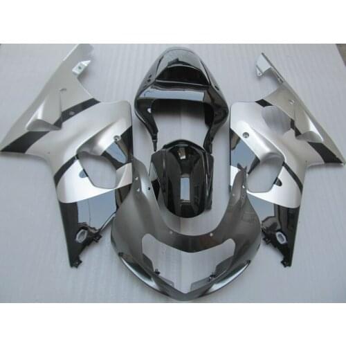 Hot sale bodywork fairing kit for Suzuki GSXR1000 00 01 02 silver black farings set GSXR1000 2000 2001 2002 YY14