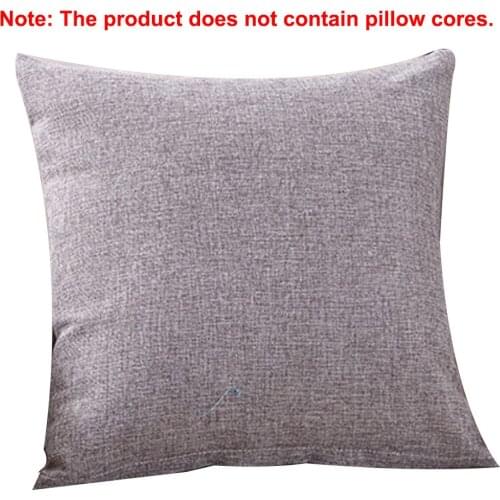 40x40cm Solid Sofa Car Pillow Cushion Soft Linening Waist Pillow Anti-Slip Bedroom Sofa Cushion for Home Office Car Use