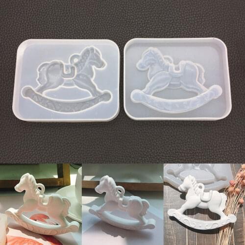 DIY Crystal Epoxy mirror Trojan Horse Pendant Mould High mirror Plaster Aromatherapy Car ornaments diffuser stone