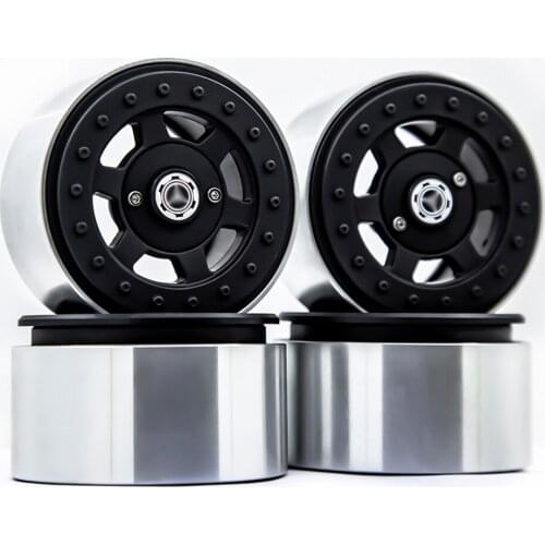 4PCS 1/10 RC Rock Crawler Aluminum 2.2 Beadlock Wheel Rims for Axial SCX10 RR10 Benz6X6 90048 90018 TRX4 TRX-6 G63