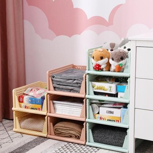 Clothes Storage Box Wardrobe Layered Plastic StorageBasket Foldable Drawer Rack Dormitory Storage Artifact