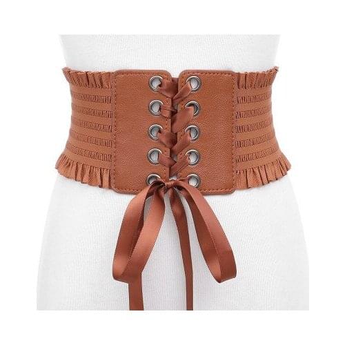 Corcelet feminino High Stretch Bown Tie Waist Corset Decoration Underbust Slimming Cincher Girdle Korse Belt Waisttrainer Gorset