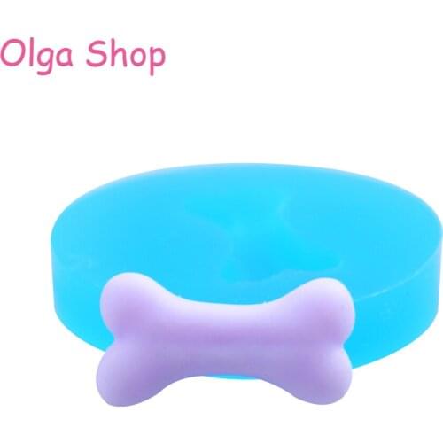QYL063 18.7mm Bone Cookie Flexible Silicone Mold for Cake Decoration, Fondant Craft, Biscuit, Candy, Resin, Clay, Chocolate Wax