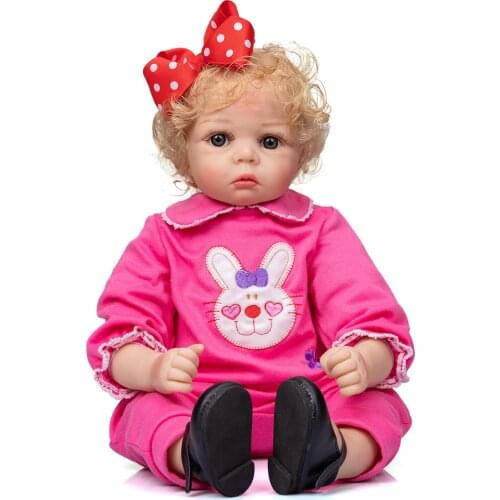 Super Soft 55 cm Bebe Reborn Baby Dolls Rooted Fiber Hair Silicone Cloth Body Reborn girl Toys Kid Childrens Day Gifts