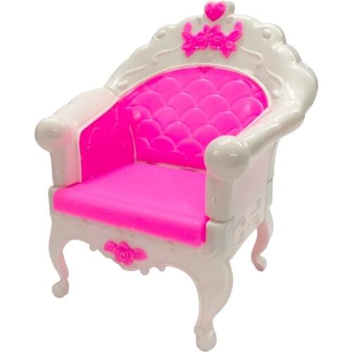 1 Pcs Doll Chair Fashion Princess Dream House Chair Assembled Sofa Armchair Plastic Furniture For Barbie Doll Accessories
