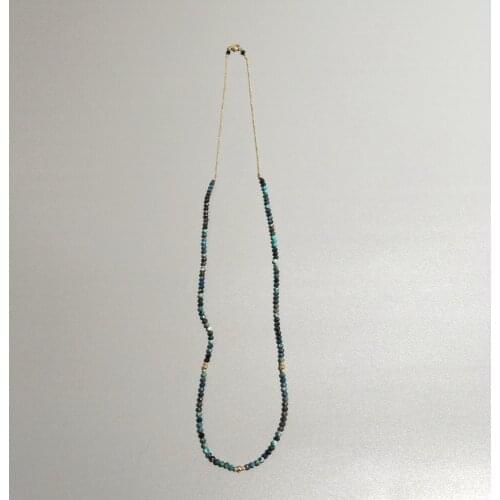 Lii Ji Chrysocolla Necklace Natural Stone Handmade Chain Elegant Necklace Delicate Jewelry for Gift Dropshipping