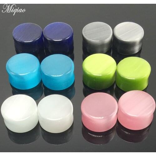 Miqiao 2 Pcs 6mm-16mm EAR TUNNEL Six-color Ear Tube Stick New Stone Ear Expander