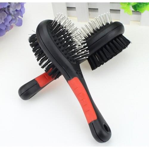 Multifunctional Dog Double Comb Pet Shedding Dirt Hair Remover Grooming Shedding Comb Sided Dog Pin Bristle Brush for Cats Dogs