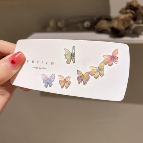 New Arrival Colorful Acrylic Small Butterfly Stud Earrings Sets For Women Fashion Bijoux Sweet Ear Brincos
