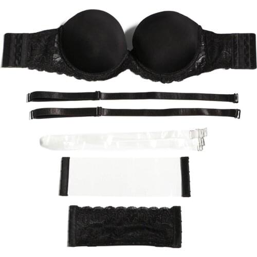 New Lace Bras Women Thin Unpadded Push Up Solid Sexy Plus Size Convertible Strapless Adjusted Underwire Soutien Gorge Lingerie