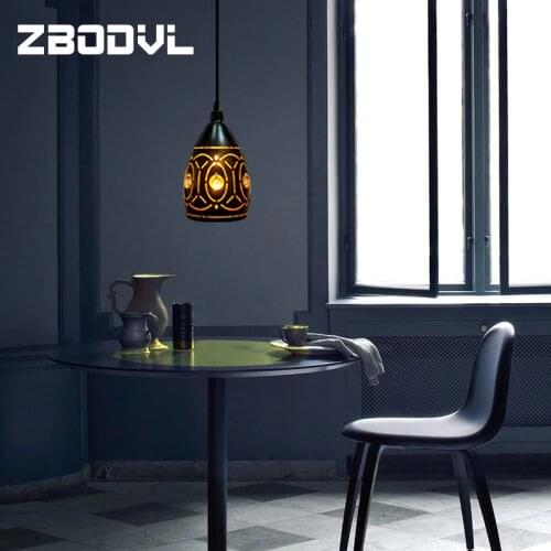 New Vintage Pendant Lamp Nordic Porous Loft E27 Bar/Restaurant/Coffee Shop Iron Black Lampshade Pendant Lights