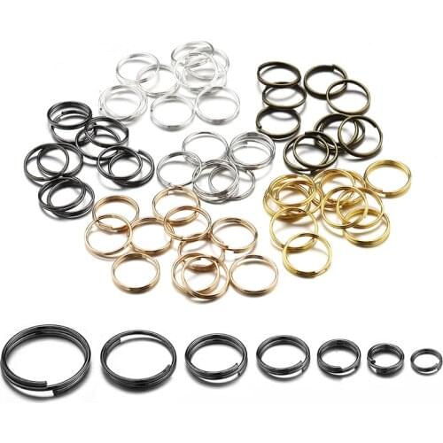 100-200pcs/bag 5 6 7 8 10 12 14mm Open Jump Ring Double Loops Split Rings Connectors For Diy Jewelry Making findings Accessories