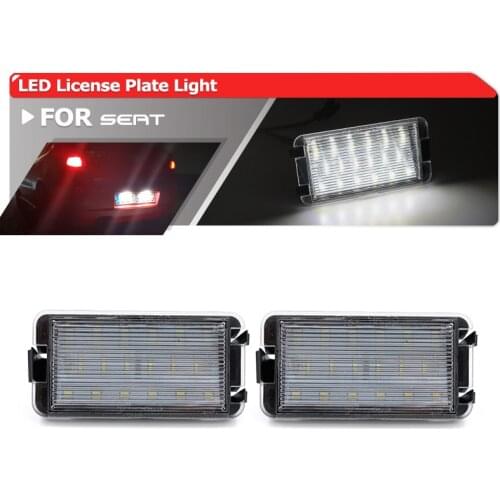 2x 18SMD Led License Plate Light For 99-05 Seat Leon 1M 04-09 Altea Arosa Cordoba MK1 MK2 Ibiza Toledo 5P Car-Styling