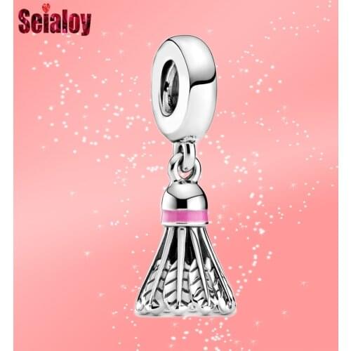 Seialoy 1pcs Badminton Charm Pendant Fit Bracelet & Necklace Jewelry Dangle 2020 New Silver Color Accessories Beads