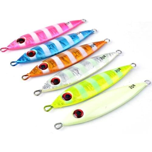 30/40/50/60g Luminous Lead Jig Slow Down Deep Sea Fishing Lure Jigging Hard Bait Metal Micro Lures Fishing Tackle Wobblers