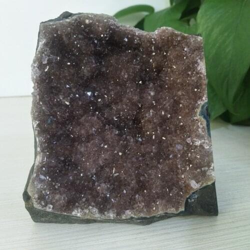 Natural stone colorful amethyst geode crystal quartz cluster Raw stone mineral home decor display variety of color crystals