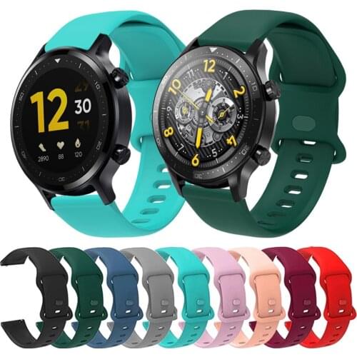 Newest 22mm Soft Silicone Band for Realme watch 2 /2 Pro Colorful Smartwatch Watchband Bracelet Strap for Realme watch S / S pro