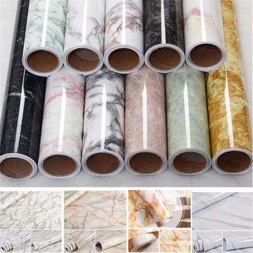 60*100cm waterproof pvc imitation marble pattern stickers self-adhesive wallpaper window sill wardrobe cabinet table renovation