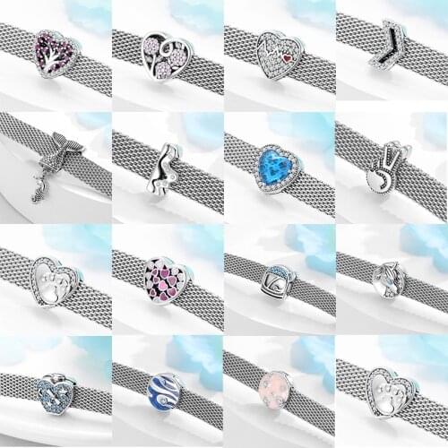 Genuine 925 Sterling Silver Beautiful Bead Clips Charming CZ charm Fit Reflection Charms Bracelet for Women DIY Jewelry