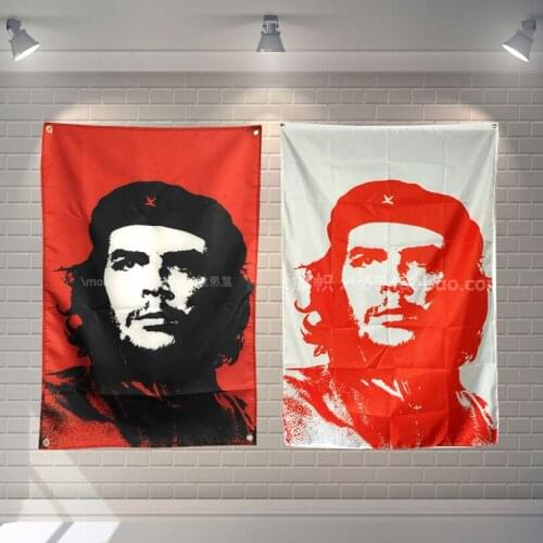 "Guevara" World revolution leader Cloth Flag Music Banners Bar Billiards Hall Studio Theme Wall Hanging Decoration