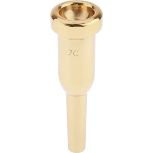 Trumpet Mouthpiece 7C Replacement Musical Instruments Accessories, Silver/Gold Plate