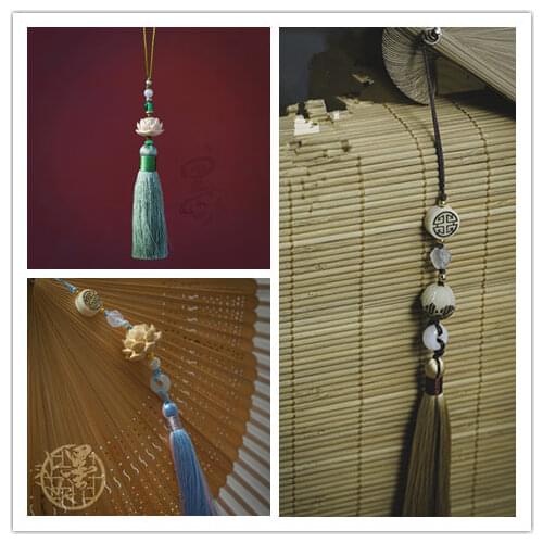 Handmade vintage natural stone Bodhi tassel Pendant hanfu dress Fan chi-pao Pendant Ancient Chinese accessories Bag packing