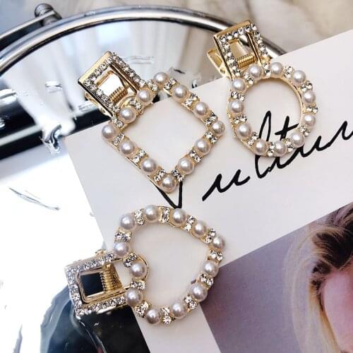 New Arrival Korean Trendy Pearl Hairpins Vintage Metallic Bobby Pins Geometric Barrette For Women Jewelry Hair Accessories Girls