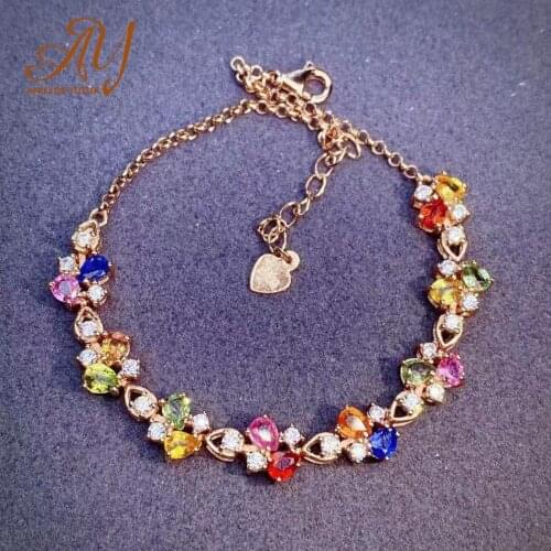 Anillos Yuzuk 925 Silver Bracelets Full Colorful Zircon Flower Charm Bangles Bracelets For Women Wedding Engagement Fine Jewelry