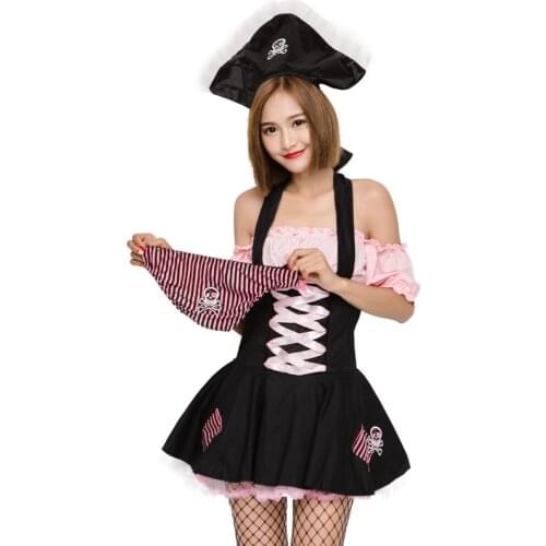 Witch Costumes Pink Witch Costume Soft Sister Style Pirate Costume Halloween Cosplay Costume Halloween Costumes for Women