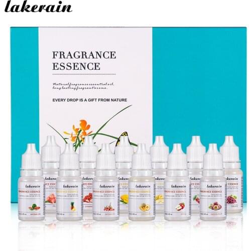 12pcs Fruit Fragrance Essential Oil Gift Set Strawberry Mango Watermelon Flavoring Oil for Candle Making Lip Gloss Flavoring