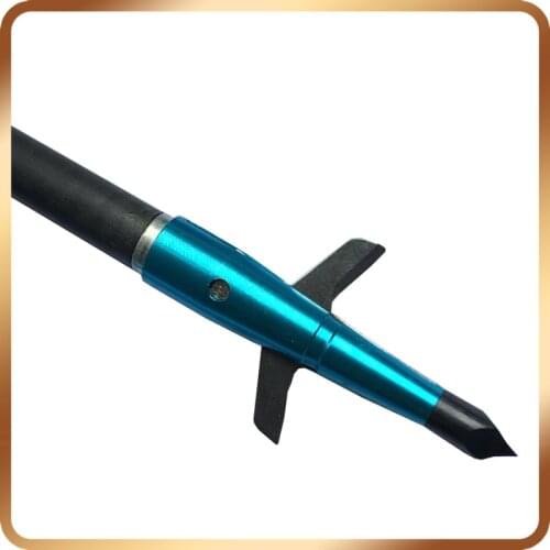 12Pcs Archery Arrow Head Swhacker Blue 100Gr 1.75" Cut Mechanical Hunting Broadheads 2Blades Points Bow and Crossbow Arrowhead