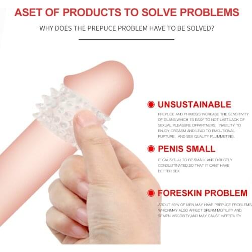 2 PCS Reusable Penis Sleeve Delay Ejaculation Penis Rings Time Lasting Penis Erection Cock Rings Adult Erotic Sex Toys for Men