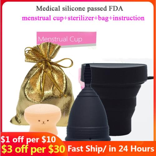 3pcs Women Cup Medical Silicone Menstrual Cup Feminine Hygiene Copa Menstrual De Silicona Medica Reusable Menstrual Period Cups