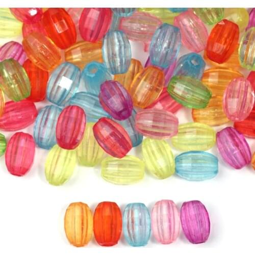 50pcs/Lot Mixed Acrylic Faceted Spaced Beads Hair Ring For Jewelry Making DIY for Kids Woman Puzzle Handmade Charms Bracelet