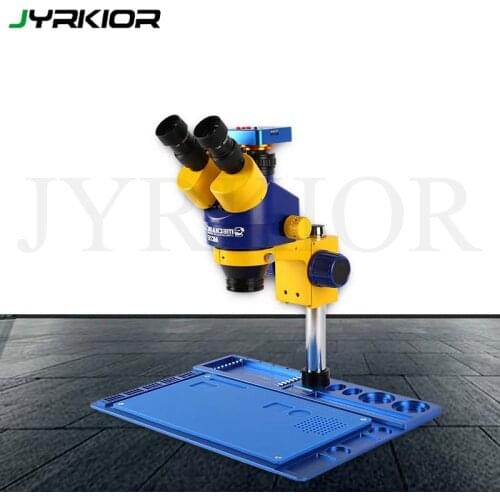 Mechanic 7X-45X Zoom HD Camera Large Wide-angle Lifting Trinocular Stereo Microscope For iPhone Mobile Phone Maintenance