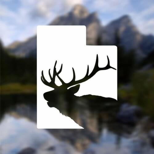 Black/Sliver Utah Hunting Elk Animal Car Sticker Adventure Small/Big Size Removable Waterproof Window Body Decal CL870