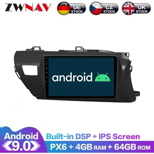 For Toyota Hilux Pick Up AN120 2015-2020 Android IPS Screen PX6 DSP Car No DVD GPS Multimedia Player Head Unit Radio Navi Audio
