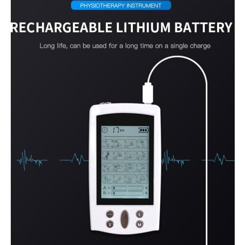 16 Modes Body Muscle Stimulation Dual Output Electric Physiotherapy Device Therapy TENS Unit Electronic Pulse Pulse Massager