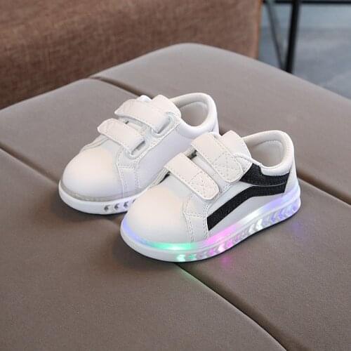 2021 Infant Children Fluorescent Sports Shoes LED Boys Girls Waterproof Non-slip Running Shoes Baby Toddler Shoes Sneakers 1-8 Y